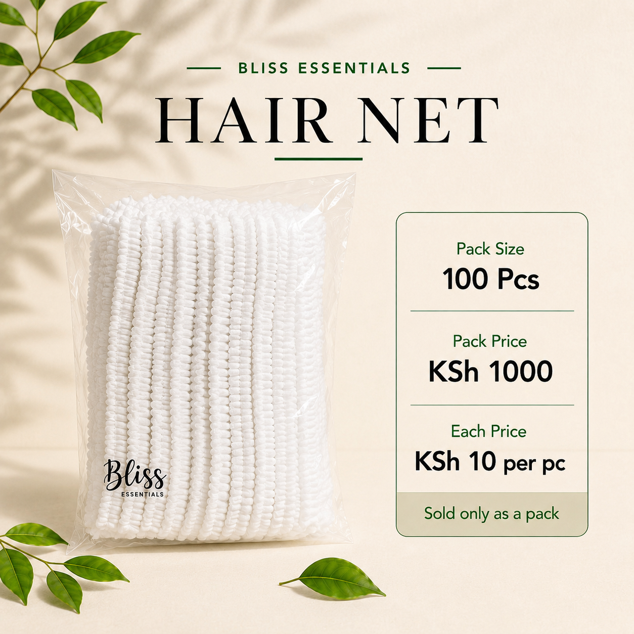 Premium Disposable Hair Net 100 Pieces Hospitality Hygiene Product Kenya